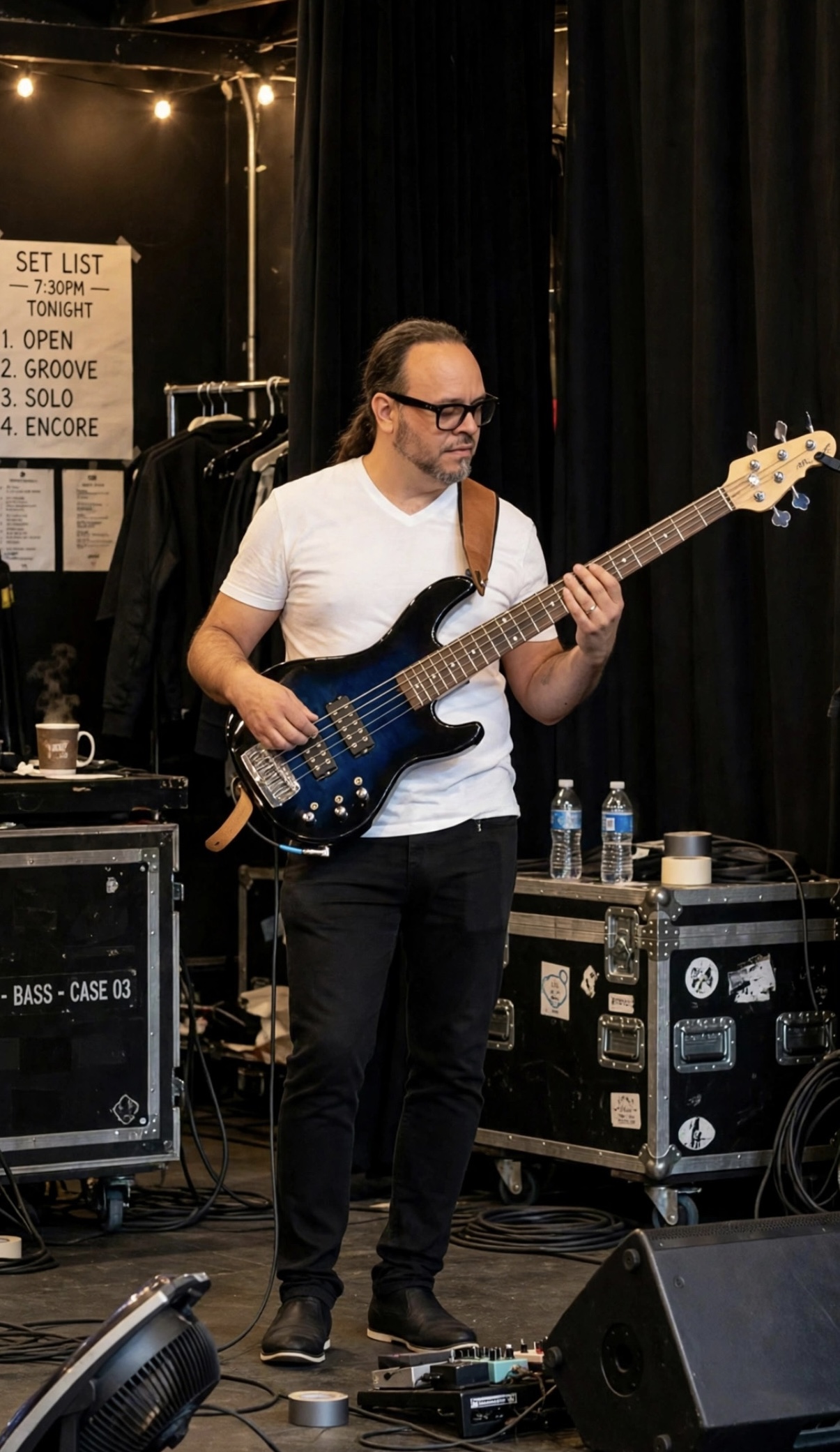 Giovanni Meza tocando el bajo